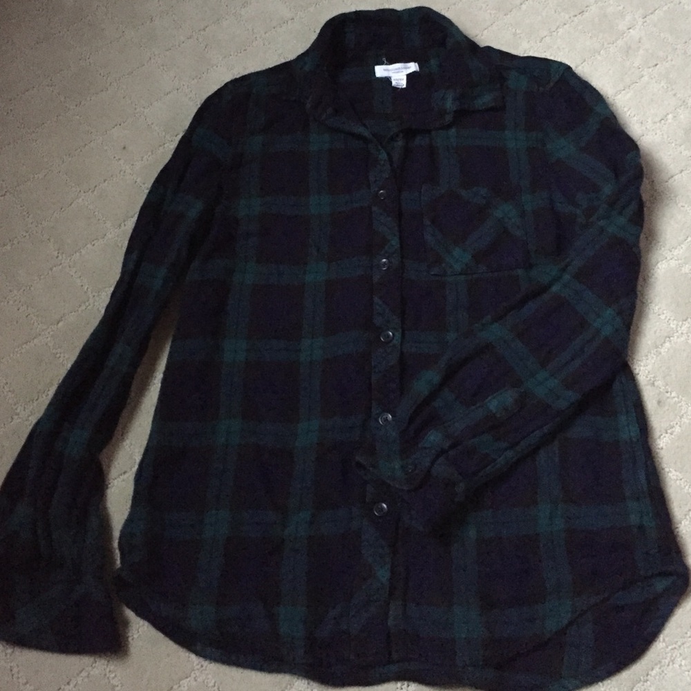 Dark Blue and Green Plaid Shirt🔴